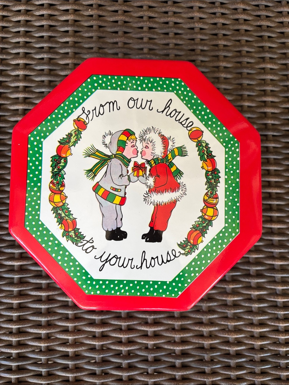 Red and Green Holiday Plastic for Candy and Cookie From Our House to Your House'